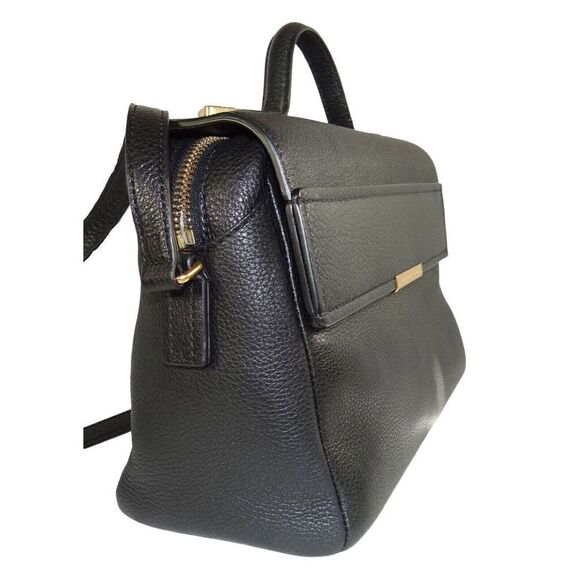 MARC JACOBS WOMEN'S HAIL TO QUEEN DIANA PEBBLED BLACK LEATHER SATCHEL BAG CB - Picture 2 of 10